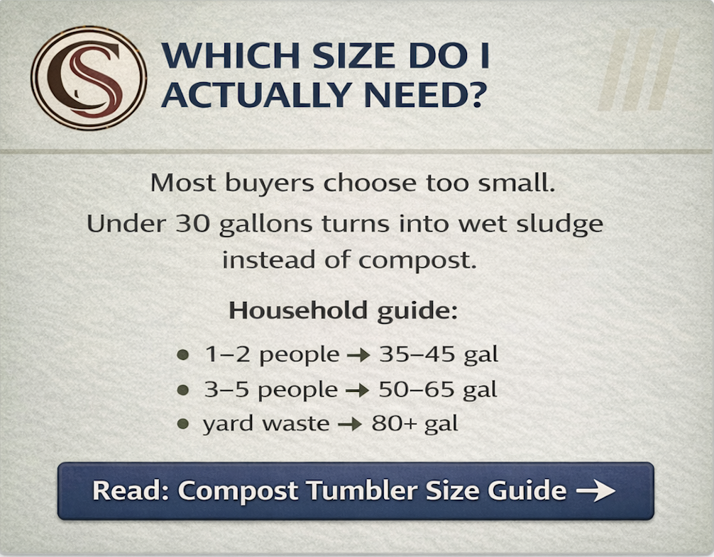 Compost tumbler size guide